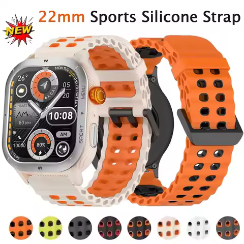 22mm Silicone Strap For HAYLOU IRON NEO/Solar 5/Neo Sport Ocean Band For Haylou Watch 2 Pro 4 4S/S8 