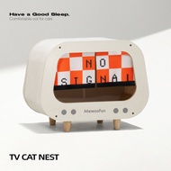 Mewoofun - TV-Shaped Chalet For Cats, White, 56x42x16