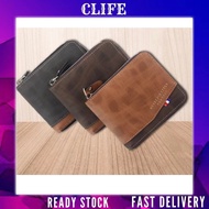 CLIFE READY STOCK🎁Men Wallet Zipper Moderate Leather Dompet Lelaki Design Short Wallet Beg Duit Lelaki Men Dompet Lelaki