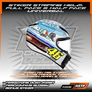 FULL FACE HELMET STRIPING STICKER/HALF FACE UNIVERSAL ROSSI MOTIF WINTER TEST 2017 TAVULLIA