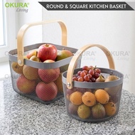 OKURA Fruit Vegetable Kitchen Basket Home Living Bakul Dapur Buah-buahan Sayuran Bakul Serbaguna Dap