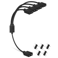 upHere ARGBファン用電源ケーブル 4分岐ケーブル アドレサブルLED用5V3ピンARGBヘッダーコネクタ RGBファンやLEDテープ増設用【53ARGB4-1】