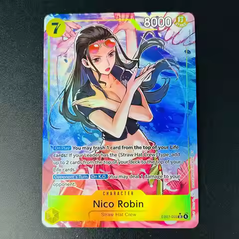 One Piece EN EB03-055 Nico Robin SR DIY Holographic Textured Anime Collectible Trading Card