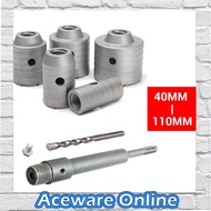 PACKAGE 30mm-110MM CONCRETE DRILL BIT WALL HOLE SAW CORE CUTTER OR HSS SHANK