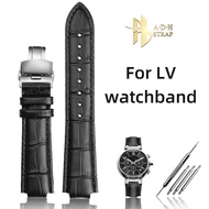 Genuine Leather Watch Strap For LV Tambour Series Q1121 Q114k Watch Band  Male Interface 12mm 10mm M