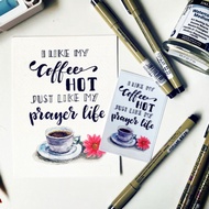 Limited Edition Christian Ezlink card sticker design - I like my coffee hot