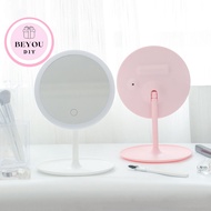 GƯƠNG TRANG ĐIỂM TRÒN ĐỂ BÀN ĐÈN LED CẢM ỨNG CAO CẤP Pin Sạc 1200 mAh - 3 CHẾ ĐỘ ÁNH SÁNG - BEYOU