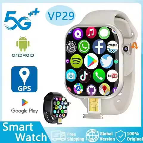 New 5G Android smartwatch VP29 WIFI GPS NFC SIM card call rotating camera Heart rate monitor Sports 