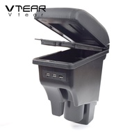 Vtear for Honda Jazz FIT GE GK 2004-2020 armrest box car-styling arm rest USB storage accessories de