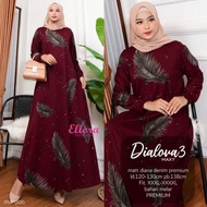 Gamis Maxi Dress Baju Muslim Busana Muslimah Wanita Denim Diana Jumbo