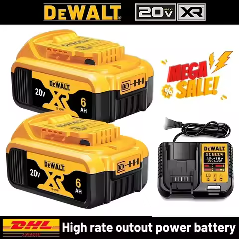 100% Genuine Dewalt 20V Battery,5AH 6AH Rechargeable Lithium Ion Battery, Dewalt DCB200 Power Tool R