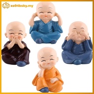 xo94bsby 4Pcs/Set  resin Little Monk For Garden Desktop Decorations Figurines Car art MY