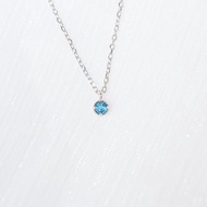 倫敦藍托帕石925純銀小蛋糕項鍊