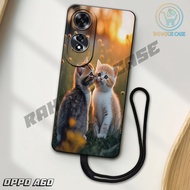 J10 - Latest Oppo A60 4G Softcase 2024 - A60 4g pro camera softcase - CAT motif - Flexible Rubber Ma