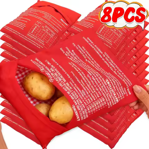 8/1Pcs Microwave Potato Bags Reusable Red Baked Sweet Potato Microwave Oven Bags Household Kitchen C
