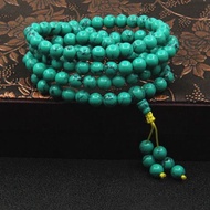 天然绿松石手链108颗佛珠蓝松石原石手链男女藏式民族风松石手串