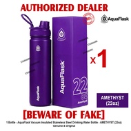 AQUAFLASK 22oz AMETHYST Aqua Flask Wide Mouth with Flip Cap Spout Lid Flexible Cap Vacuum Insulated Stainless Steel Drinking Water Bottle Bottles or Tumbler Tumblers Authentic - 1 Bottle