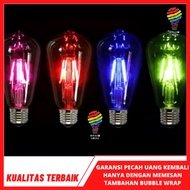 LAMPU FILAMEN ST64 WARNA WARNI 4 WATT HIAS CAFE BOHLAM LAMPU GANTUNG 4W MERAH HIJAU BIRU PUTIH UNGU
