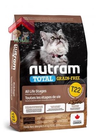 nutram - 紐頓 無穀物雞+火雞配方 全貓糧 5.4kg (T22) [NT-T22-5K]