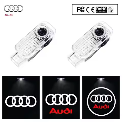 2Pcs LED Car Door Emblem Light Welcome Lamp Laser Projector For Audi A3 8L 8V 8P A4 B5 B6 B7 B8 A5 A