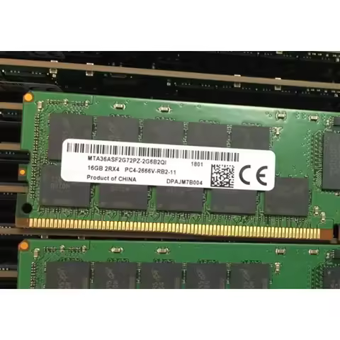 1/pcs For MT RAM MTA36ASF2G72PZ-2G6B2QI 16G 16GB 2RX4 PC4-2666V 2666 DDR4 Server Memory High Quality