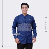 Koko Shirt For Adult Men Long Sleeve Muslim Tops For Men Combination Of Batik Motif Sogan