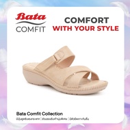 Bata Comfit Womens Comfort Sandals รองเท้าเพื่อสุขภาพ Comfortwithstyle เสริมส้น รองเท้าลำลองแบบสวม สำหรับผู้หญิง รุ่น Sony สีเบจ 6618920