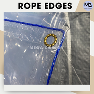 W/ ROPE 4x3 4x4 4x5 4x6 FEET Transparent Trapal Gauge #16 HD Clear Waterproof Plastic Type Tarpaulin
