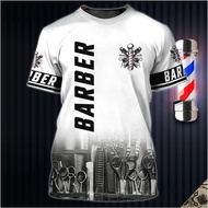 Overseas Warehouse Cross-Border Barber 3D Printed Men's T-Shirt 3D Short-Sleeved Fashionable Men's T