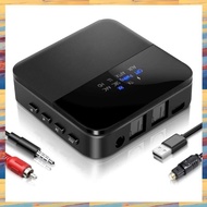 (GRSU) HD Bluetooth 5.0 Transmitter Audio Adapter for 2 Headphones with Display Low Latency Supports