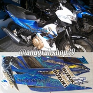 Striping Stiker Lis Suzuki Satria Fu 2011 Putih Biru Stiker Sticker Lis Motor Satria Fu Barong 2011