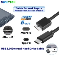 3.0 USB C to Micro B External Hard Disk Cable Type C to Micro B External HDD Cable Micro B to Type C