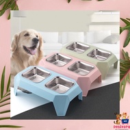 High Hills Double Bowl Stainless Steel Cat Dog Food