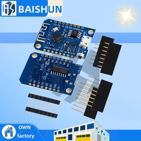 for Wemos D1 Mini V3.0.0 ESP8266 Development Board – WiFi IoT Module with CH340 USB, 4MB Flash for A