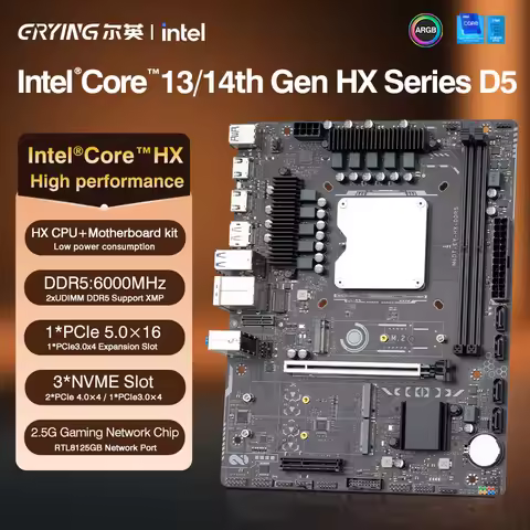 ERYING MATX Intel 13th 14th Gen CPU Motherboard Combo Kit i7/i9 13650HX 13850HX 13980HX 14700HX 1490