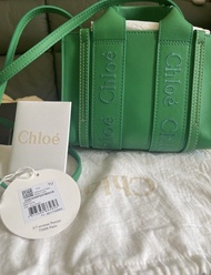 Chloé Woody Mini Tote 綠色真皮手袋