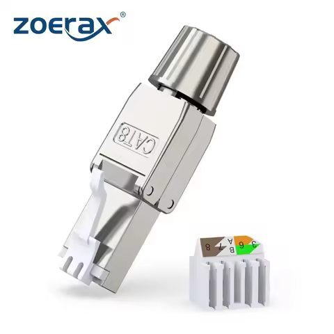 1PCS RJ45 Cat8 Cat7 Cat6A Toolless Field Termination Plug, Shielded (STP), Modular RJ45 Male Connect