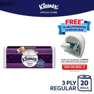 Kleenex Ultra Soft Toilet Tissue 3ply (20 Rolls) Healthy Clean - Strong  Absorbent Bath Tissue Paper