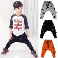 Kids Boys Star Print Harem Jogger Pants Sports Elastic Waist Trousers Sweatpants