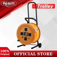REAIM Portable Extension Cable Reel Plug Wire Heavy Duty Extension Cord Cable Reel 15/30/50M