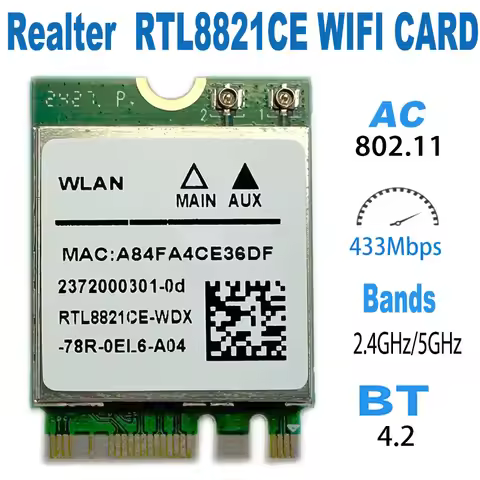 RTL8821CE 802.11AC 1X1 Wi-Fi+BT 4.2 combo adapter card Wireless network card, suitable for DELL ASUS