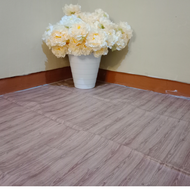 Karpet Plastik Vinyl (1 ROLL) Lebar 1.2 x 15 Meter Motif KAYU dan Marmer Multifungsi Taplak Meja Ala