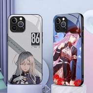 86 Eighty Six 01 Glass Phone Case For IPhone 16 15 14 13 12 11 Pro XR XS Max Plus Mini X XR 8 7 6s S