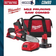 MILWAUKEE M12 Fuel Hatchet Pruning Saw Combo Set 12V | 4.0Ah Battery + Charger + Contractor Bag