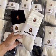 Street Fashion Bape Ape Head Embroidery Socks Japanese Thickened Sports Socks Couples Casual Cotton 