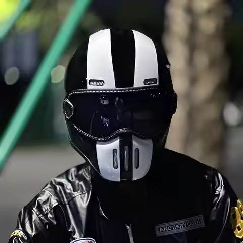 Retro ORZ helmet, fiberglass full face helmet, caf é racing driver, lightweight shell, motorcycle he