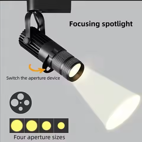 Theater Stage Zoom Spotlights, LED Focus Logo Projector Track Lights,Industrial Gobo Lights for Comp