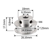 2GT GT2 Timing Belt Pulley 16T/20T/30T/36T/40T GT2 Pulley Timing Pulley - 5mm/6.35mm/8mm Bore - 6mm/
