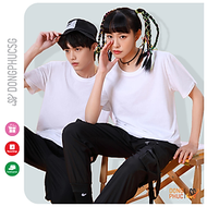 Áo thun trơn màu trắng phông unisex basic nam nữ ulzzang cổ tròn thun cotton 4 chiều mềm mịn ATTT | 