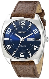 (Seiko Watches) Seiko Men s SNKN37 Stainless Steel Automatic Self-Wind Watch with Brown Leather B...